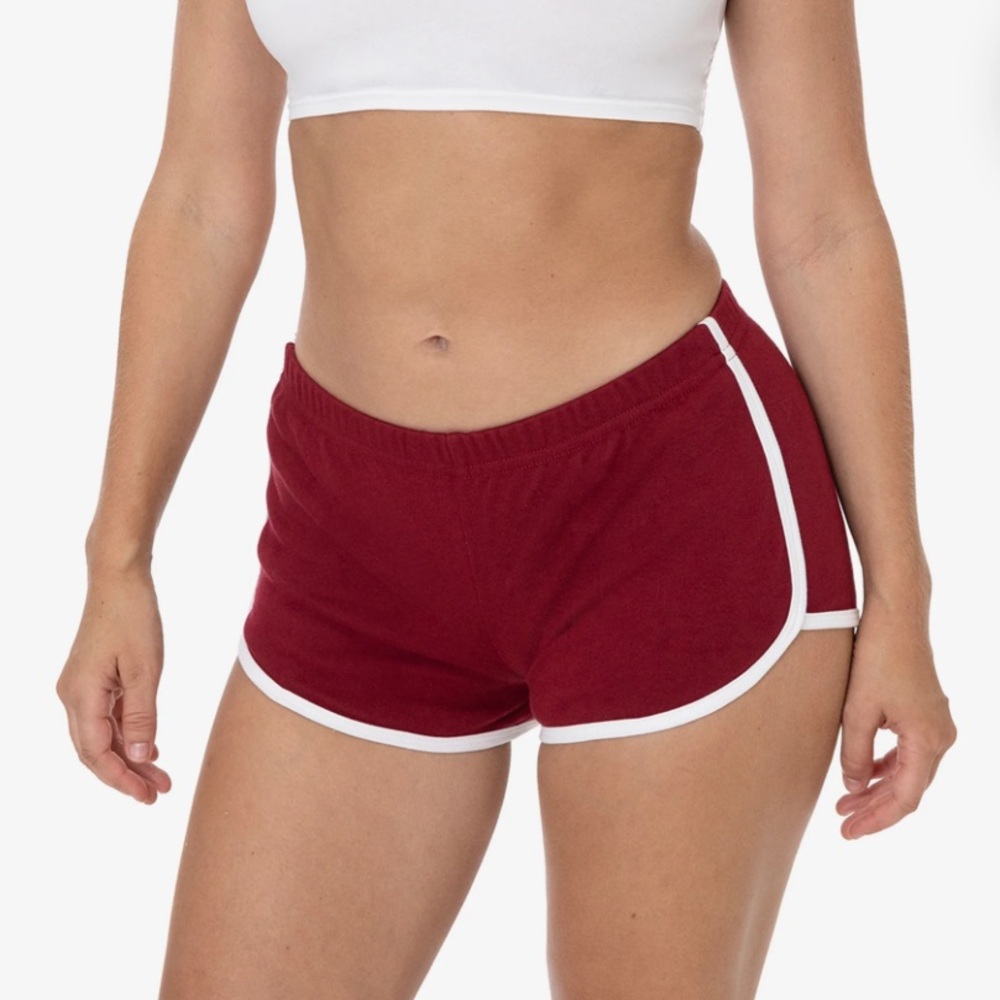Los Angeles Track Shorts Red White size Medium M Cranberry
